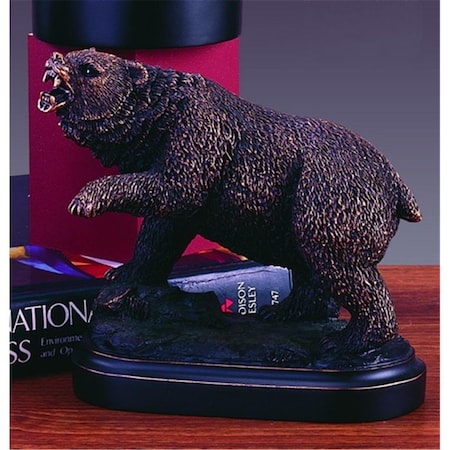 Dwellingdesigns F Bear Bronze Plated Resin Sculpture - 6 x 3 x 5 in. DW98465